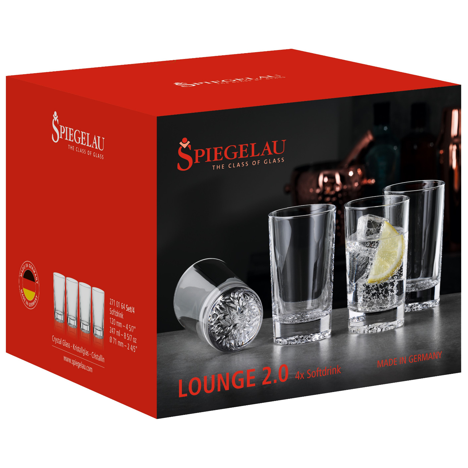 Läskglas LOUNGE 2.0, set i 4, 247 ml, klara, Spiegelau