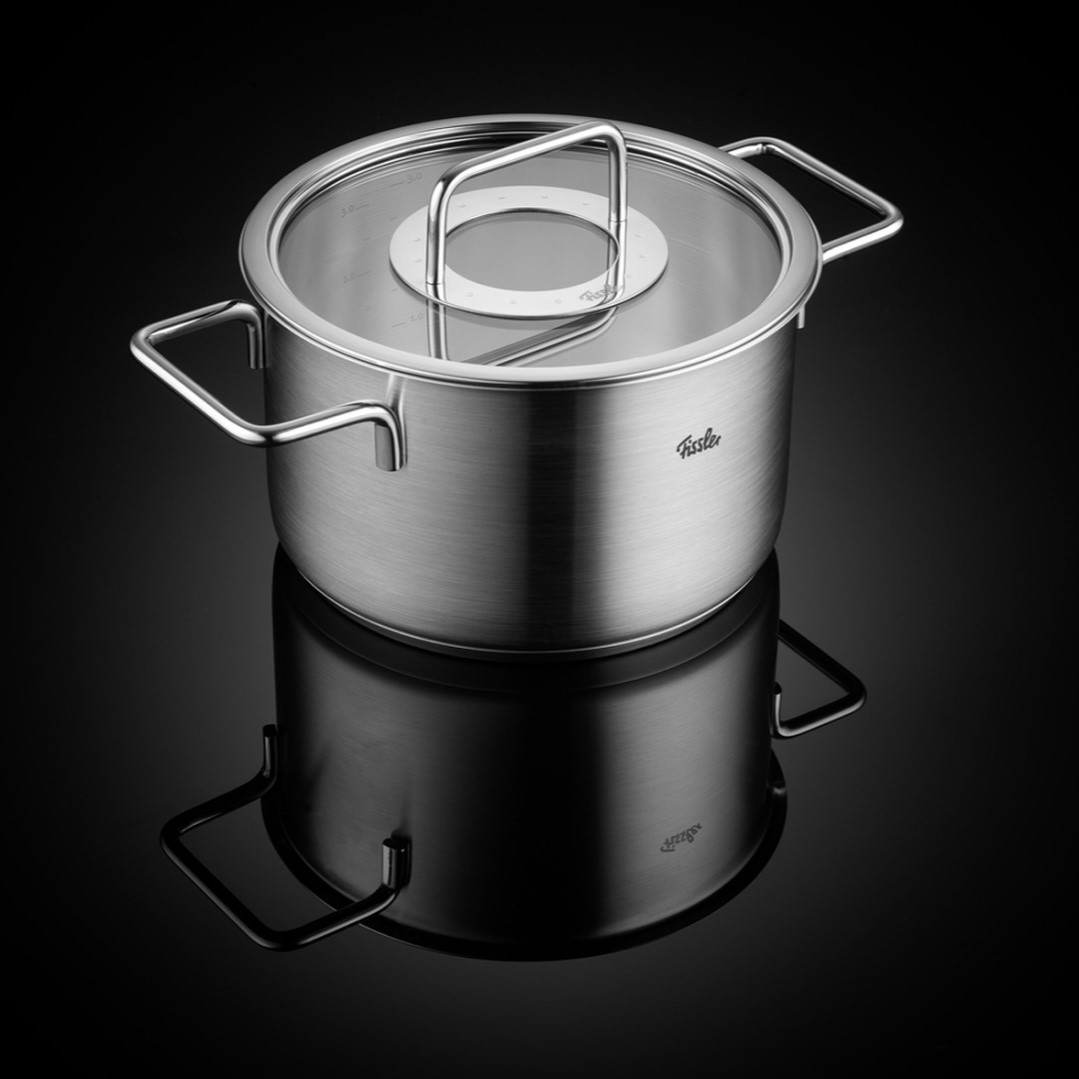 Hög gryta PURE 20 cm, silver, rostfritt stål, Fissler