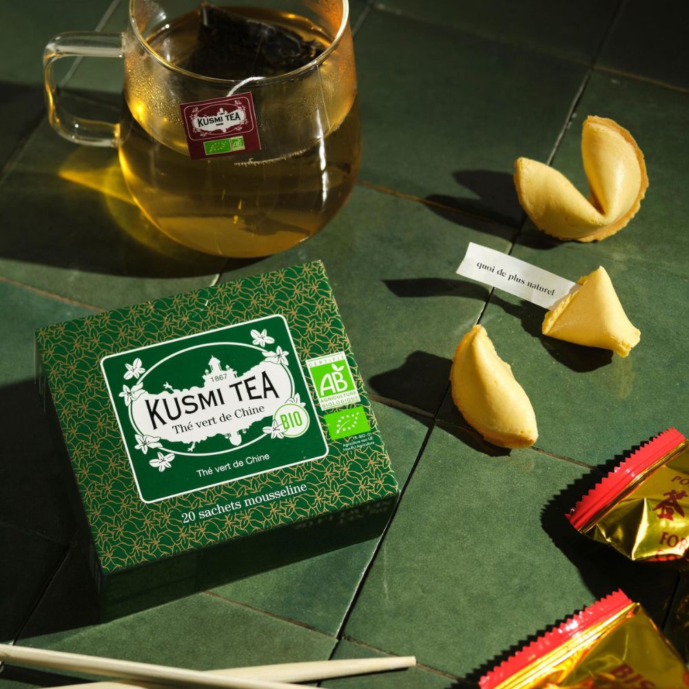 Grönt te CHINESE GREEN TEA, 20 tepåsar av muslin, Kusmi Tea