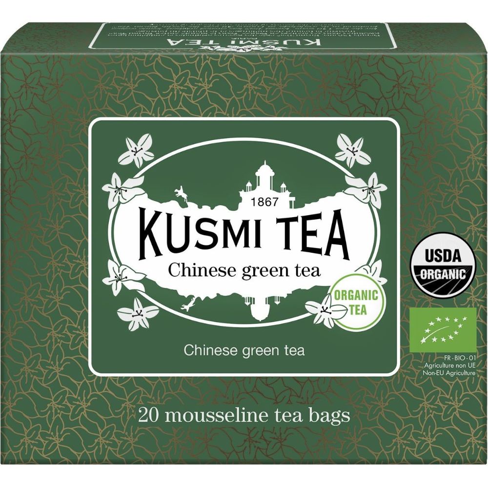 Grönt te CHINESE GREEN TEA, 20 tepåsar av muslin, Kusmi Tea