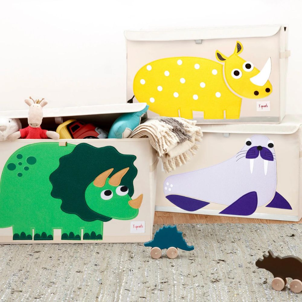 Förvaringslåda för leksaker WALRUS 61 cm, beige, 3 Sprouts
