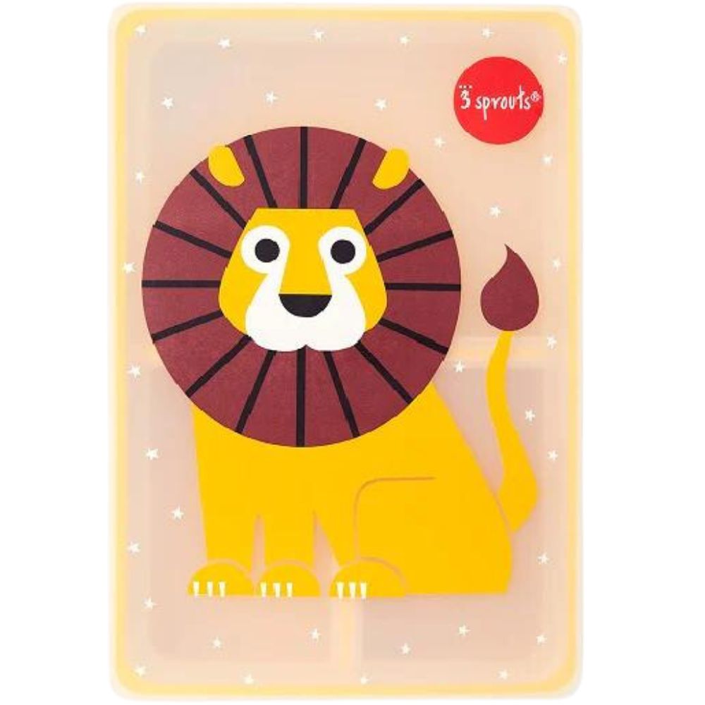 Lunchlåda för barn LION 20 cm, gul, 3 Sprouts