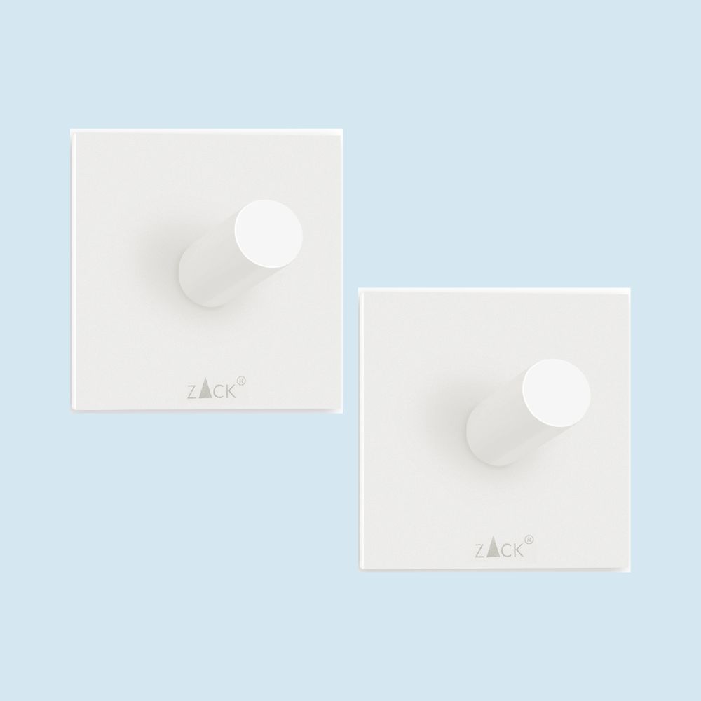 Handdukskrok 4 cm, set om 2, vit, rostfritt stål, Zack