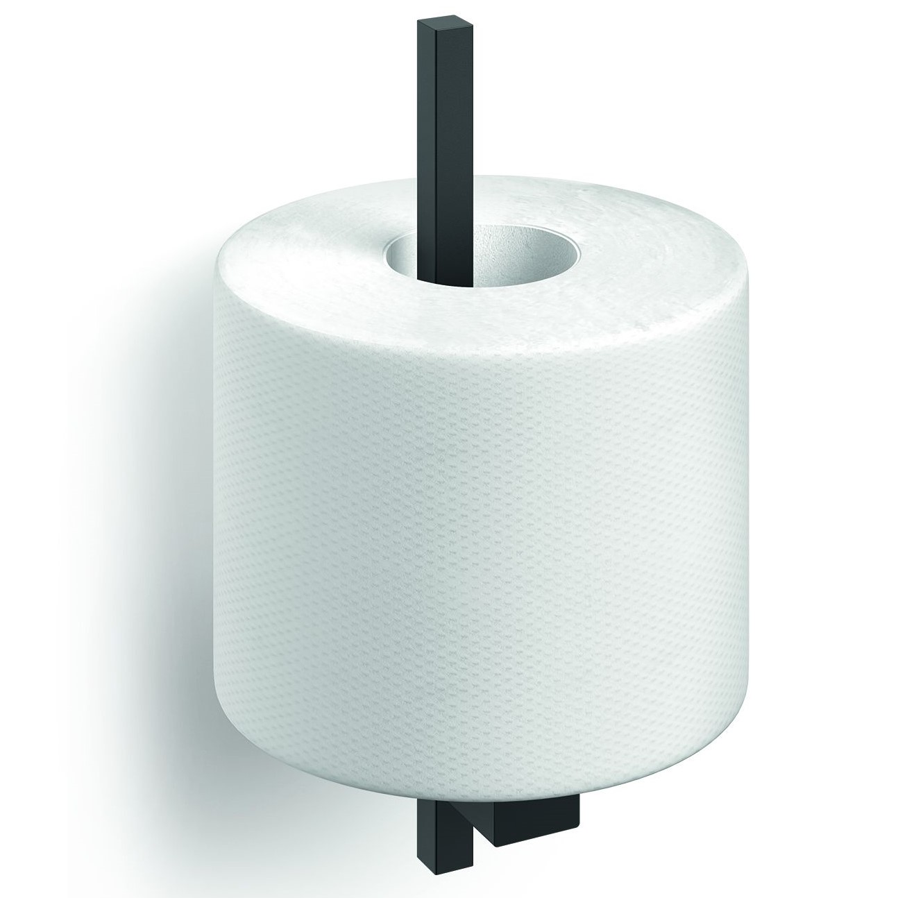 Reservrullhållare CARVO 19 cm, väggmonterad, svart, rostfritt stål, Zack
