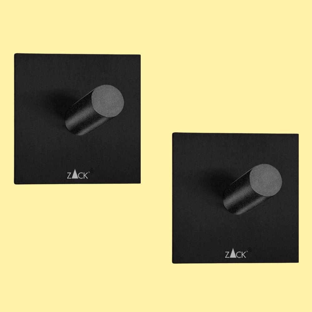 Handdukskrok 4 cm, set om 2, svart, rostfritt stål, Zack