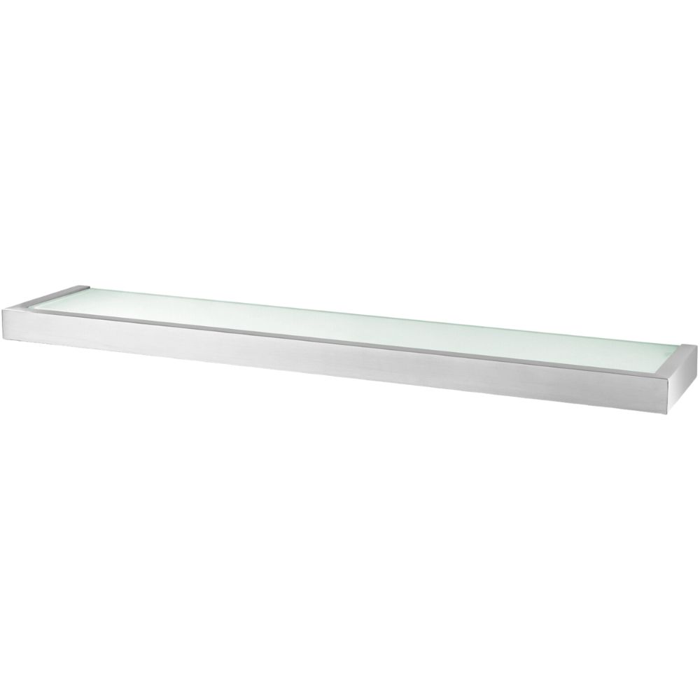 Badrumshylla LINEA 61 cm, matt, rostfritt stål/glas, Zack