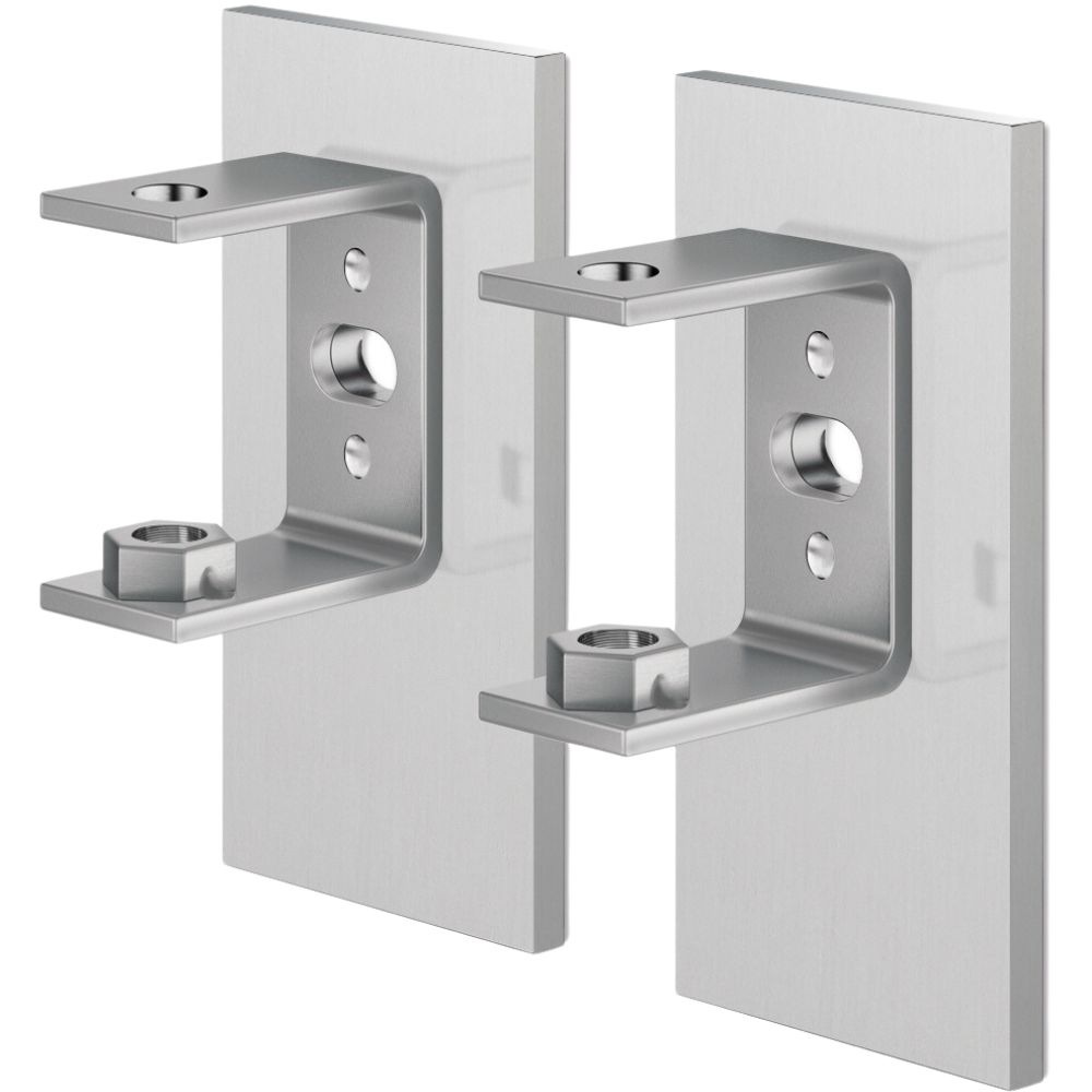 Väggfäste LINEA, set i 2, matt, rostfritt stål, Zack