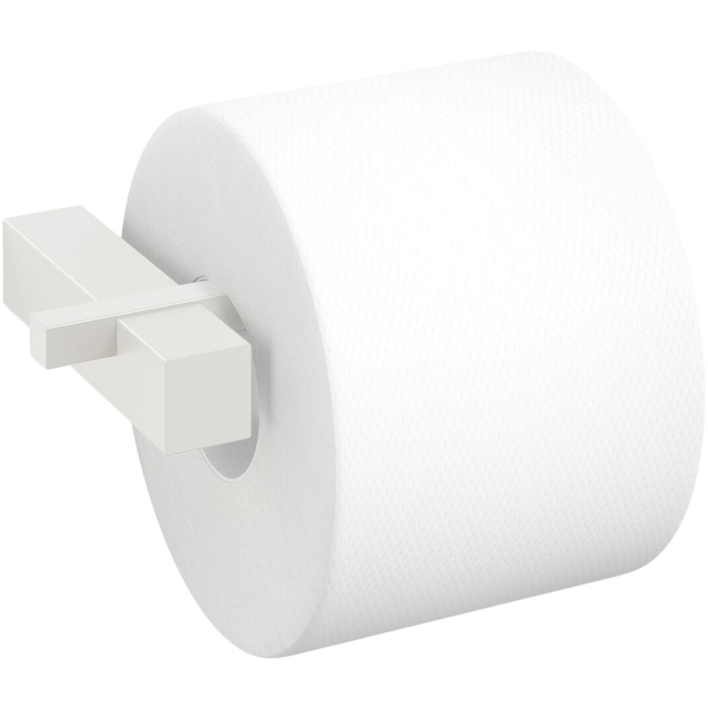 Toalettpappershållare CARVO 16 cm, vit, rostfritt stål, Zack