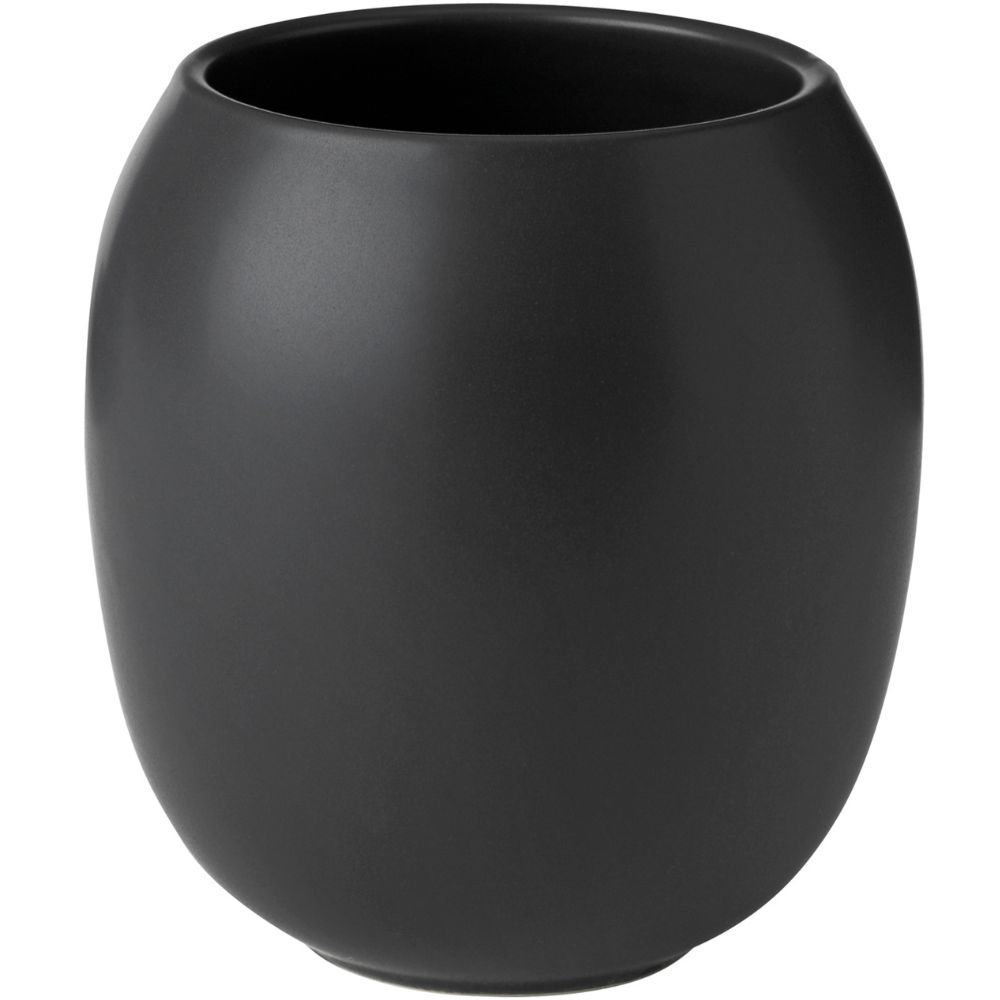 Tandborstmugg FJORD 10 cm, svart, stengods, Stelton