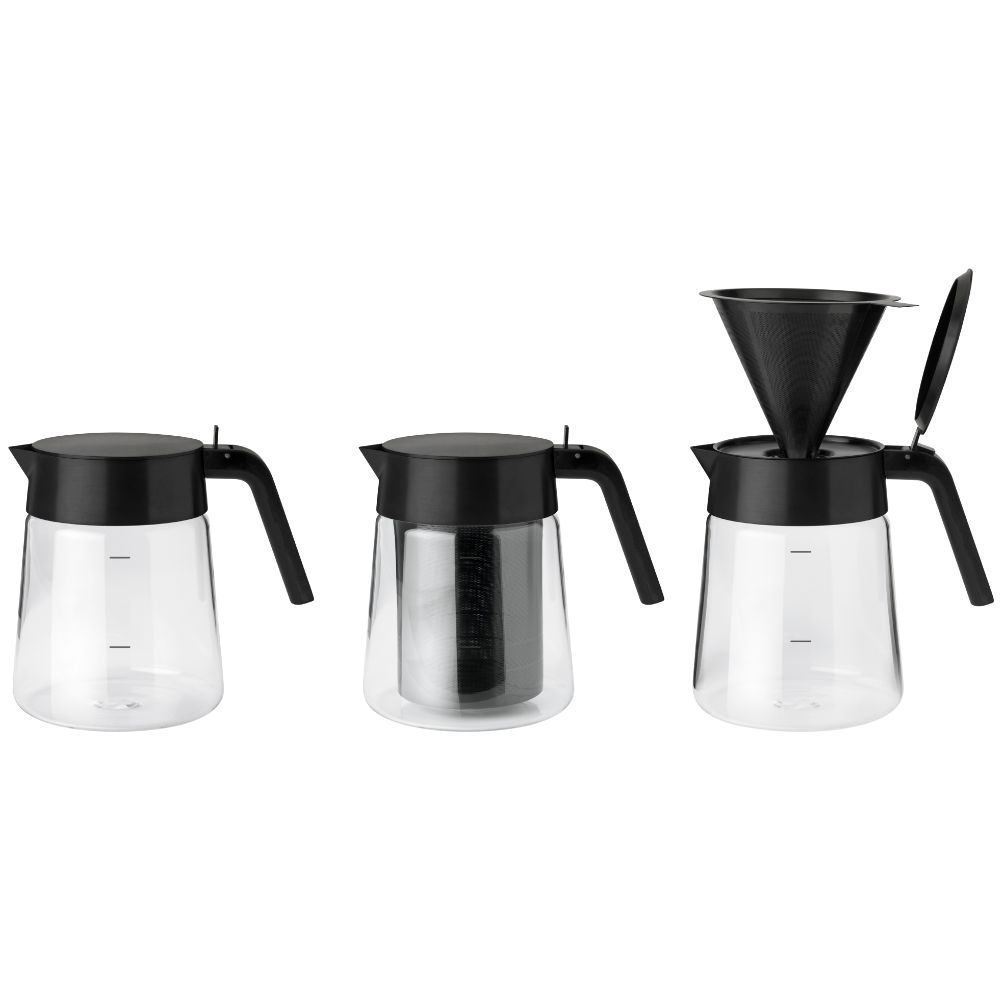 Serveringskanna NOHR 1,2 l, svart, glas, Stelton