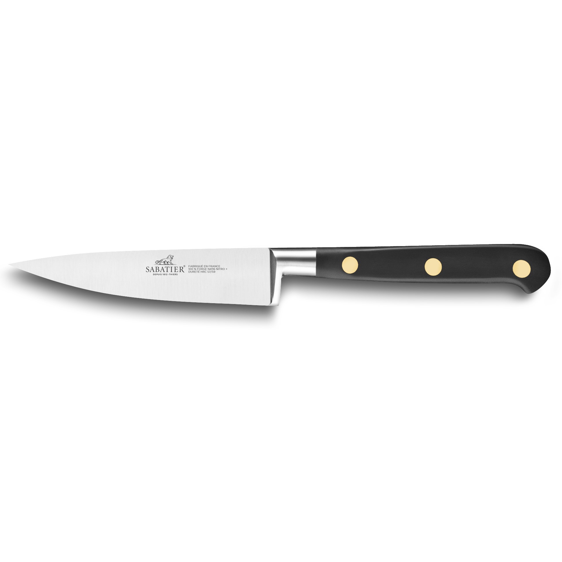 Skalkniv IDÉAL 10 cm, mässingsnitar, svart, Lion Sabatier
