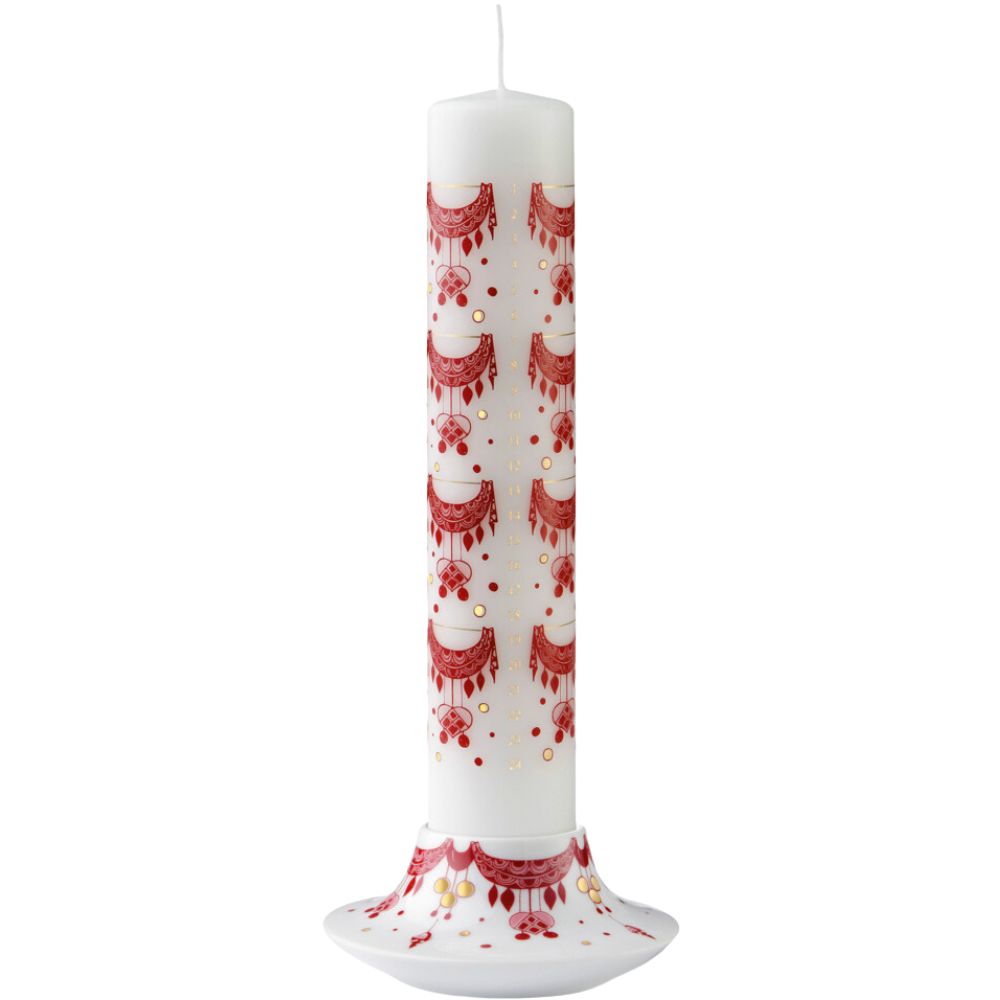 Ljusstake GUIRLANDE 12 cm, röd, porslin, Bjørn Wiinblad