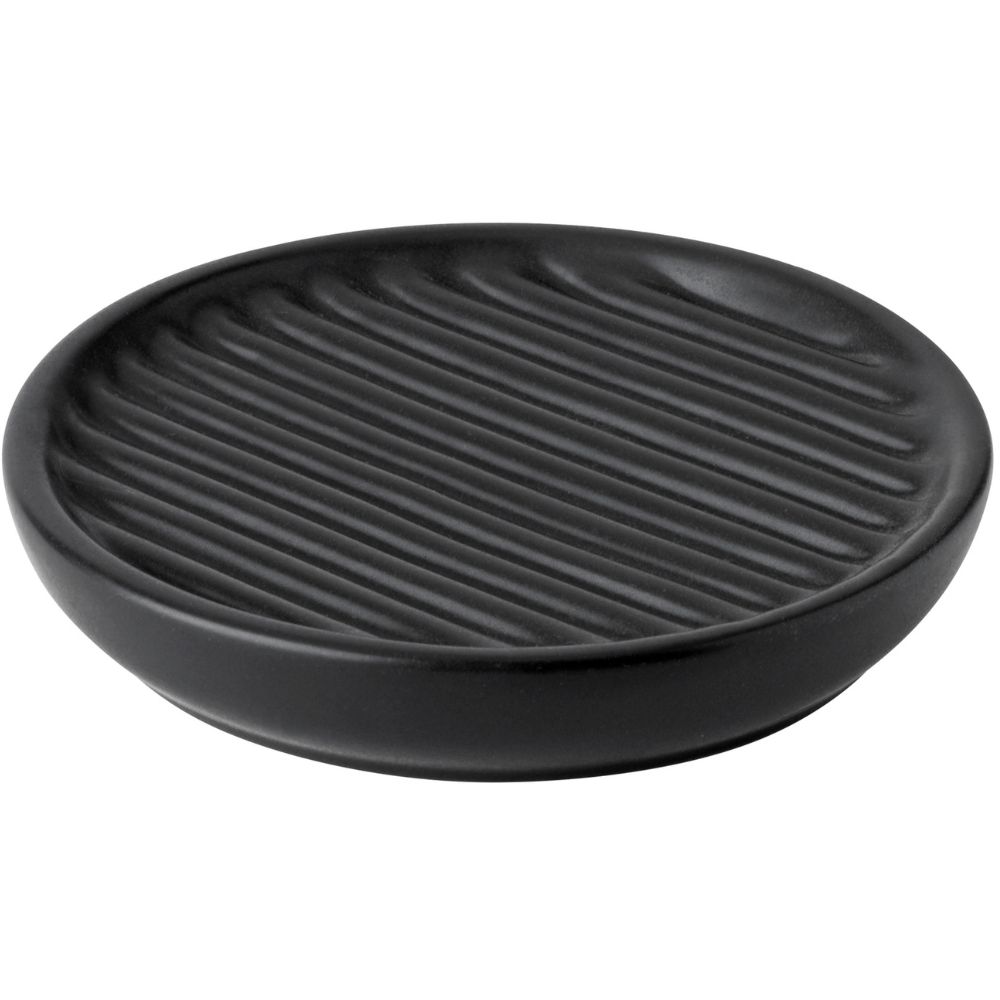 Tvålkopp FJORD 11 cm, svart, stengods, Stelton
