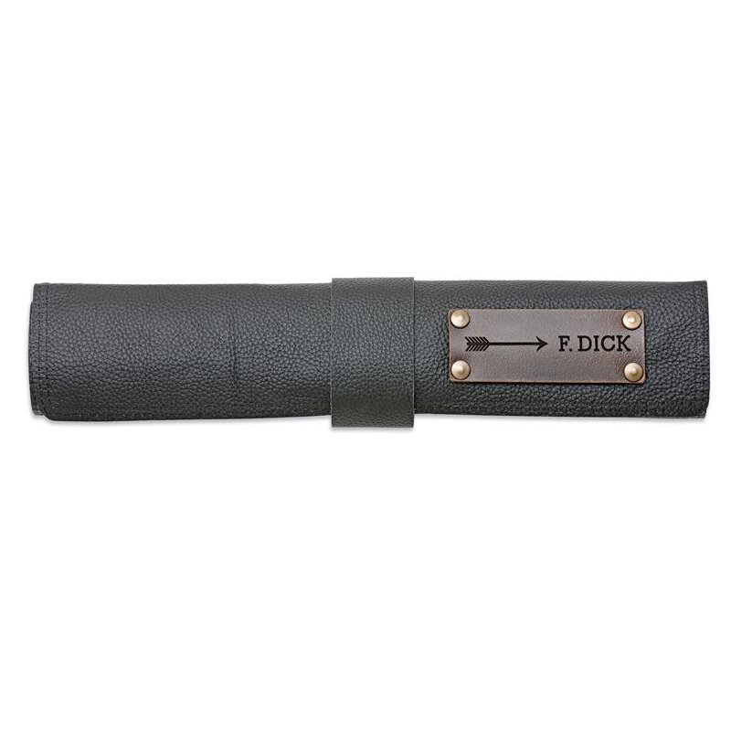Knivförvaring, svart, läder, F.DICK