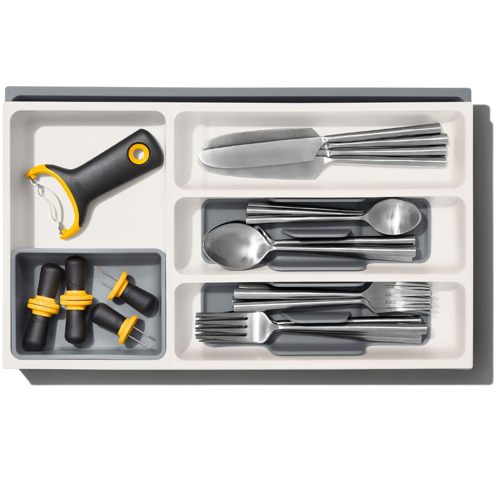 Bestickbricka GOOD GRIPS 41 cm, grå, plast, OXO