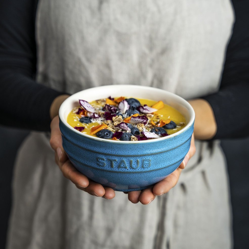 Skål 700 ml, set i 4, turkos, keramik, Staub