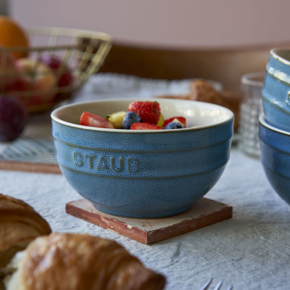 Skål 700 ml, set i 4, turkos, keramik, Staub