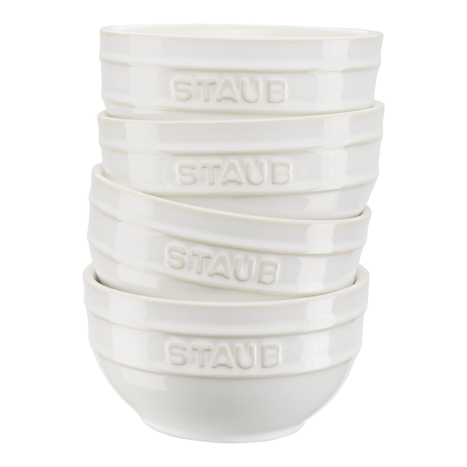 Skål 700 ml, set i 4, elfenben, keramik, Staub