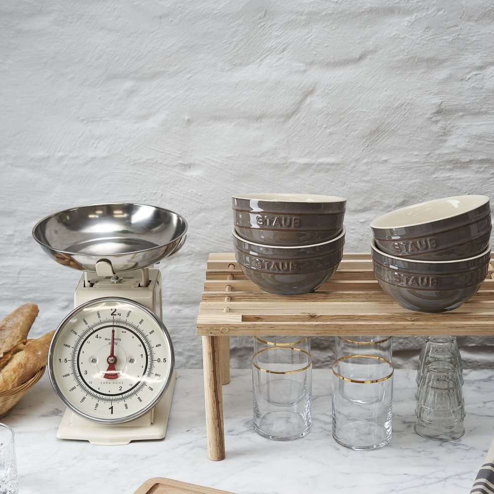 Skål 400 ml, set i 4, grå, keramik, Staub