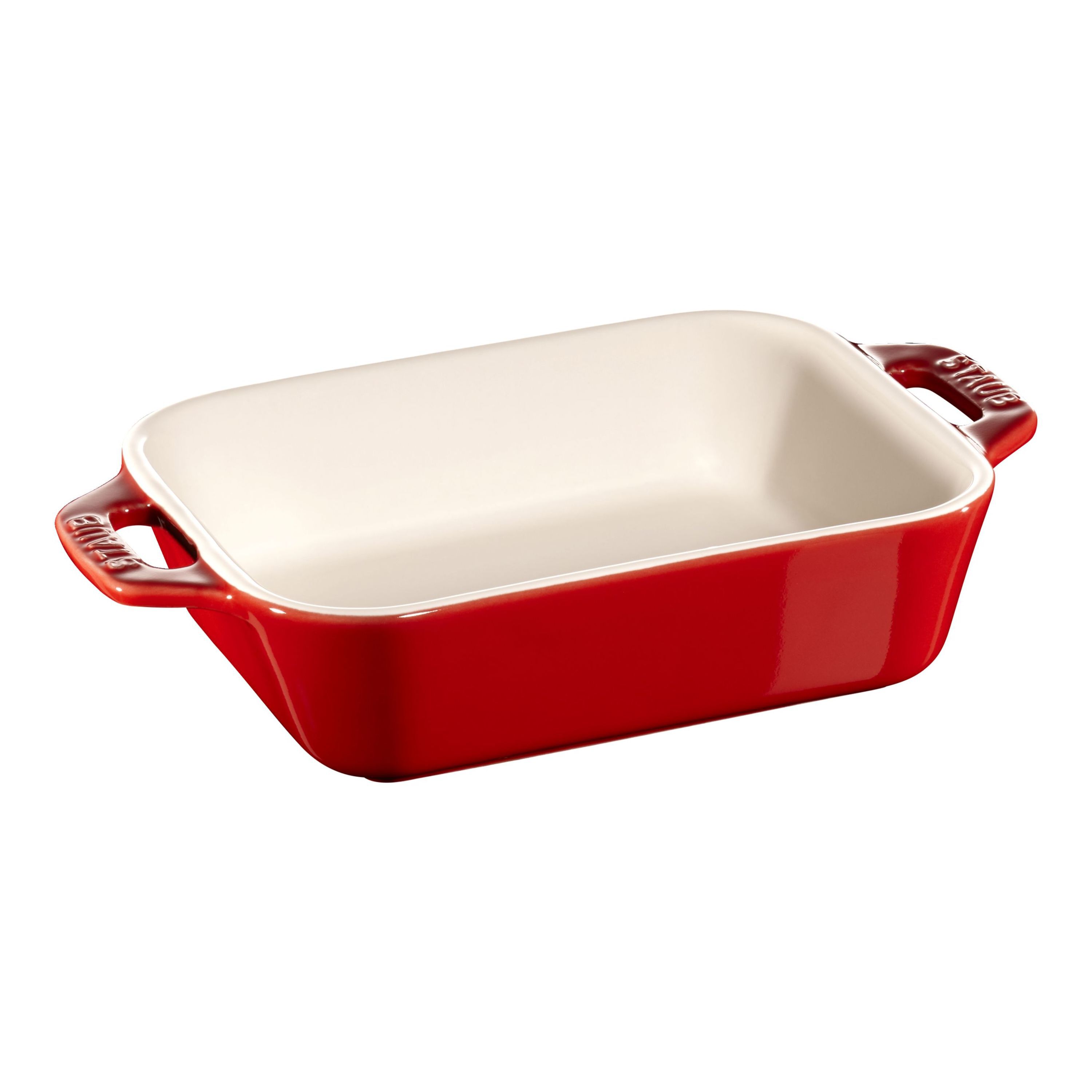 Bakform 14 x 11 cm, röd, keramik, Staub