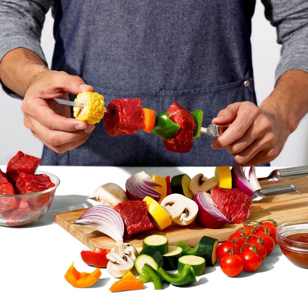 Köttspett GOOD GRIPS 34 cm, set i 6, silver, rostfritt stål, OXO