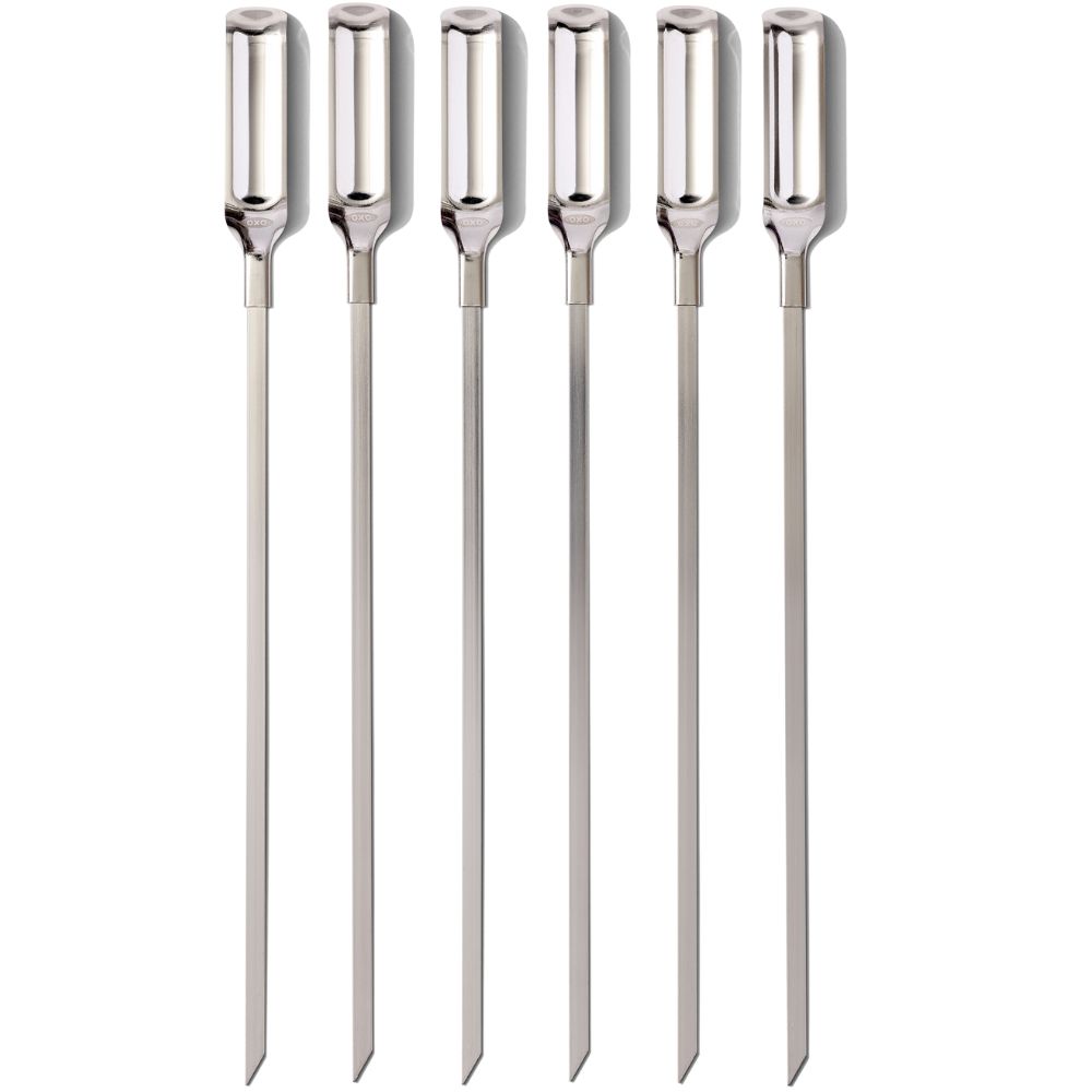 Köttspett GOOD GRIPS 34 cm, set i 6, silver, rostfritt stål, OXO