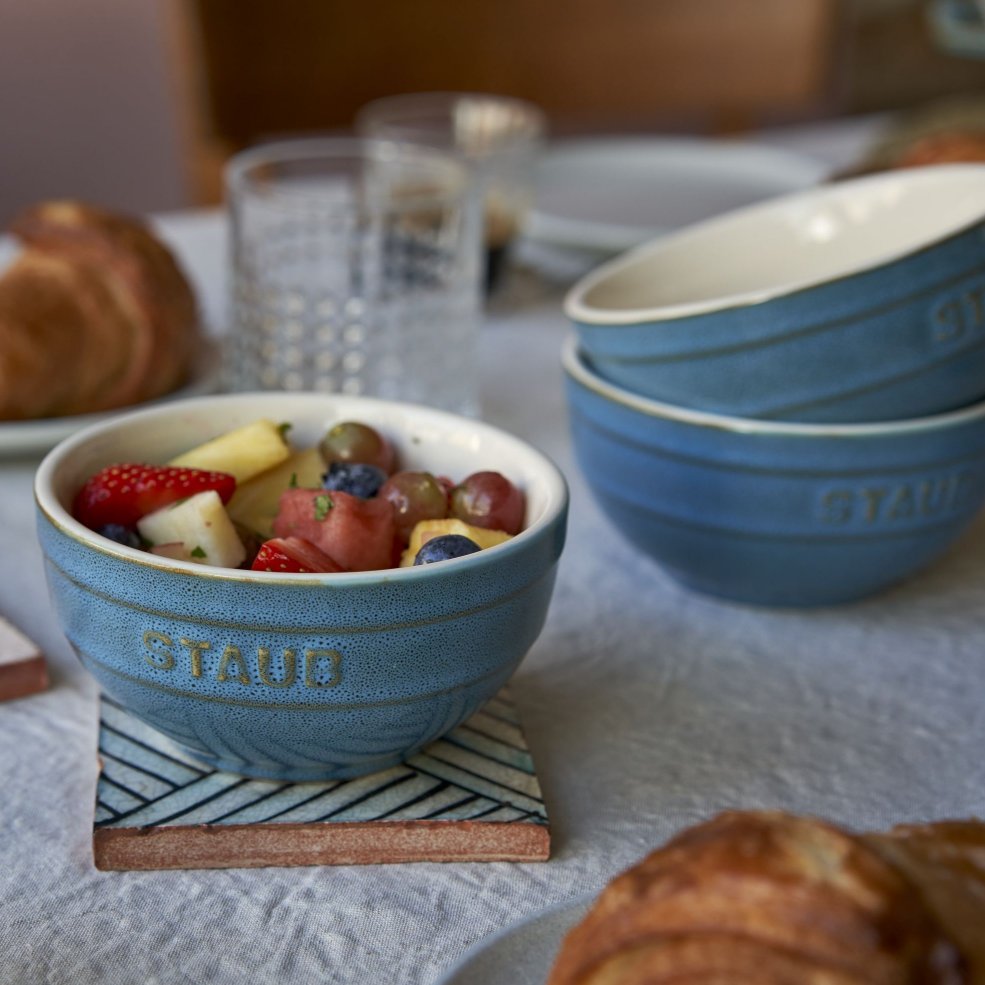 Skål 400 ml, set i 4, turkos, keramik, Staub