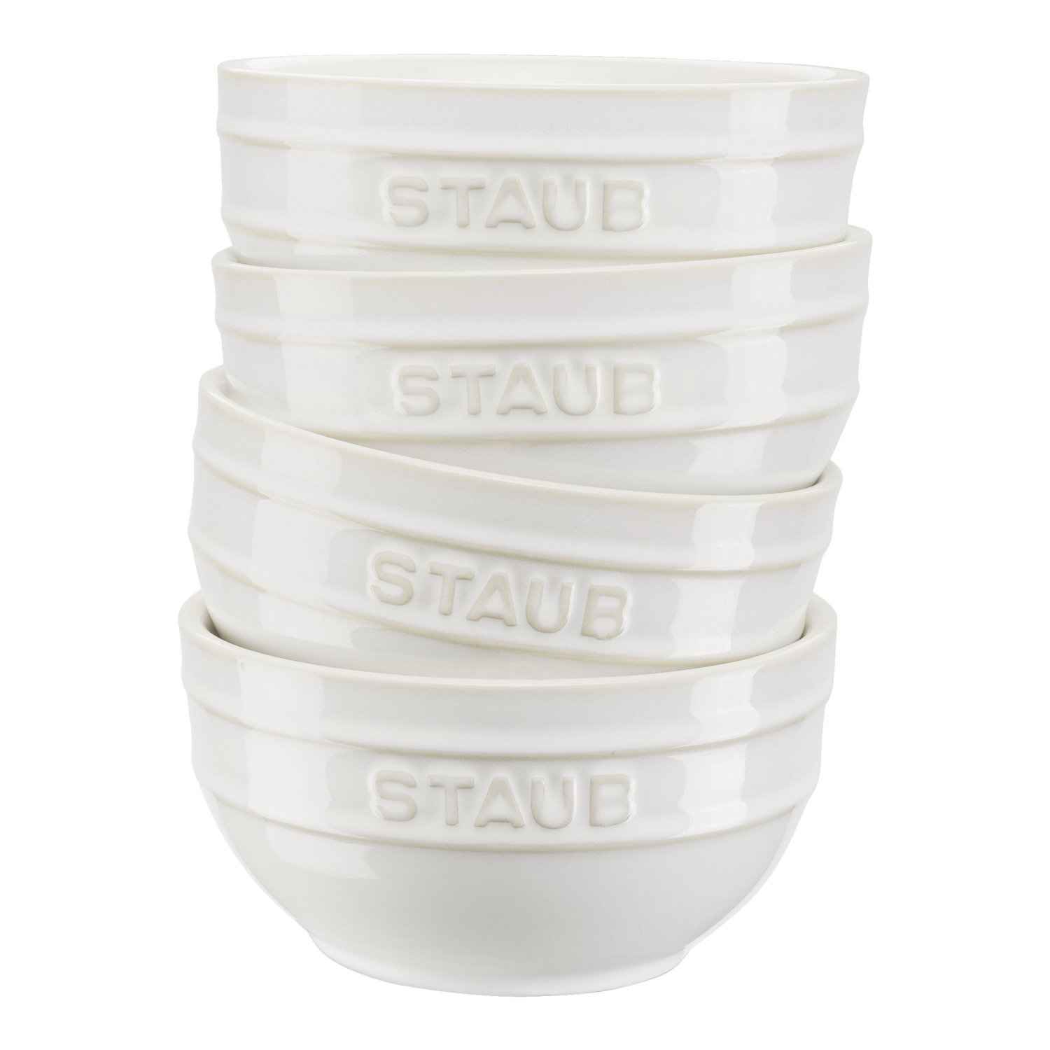 Skål 400 ml, set i 4, elfenben, keramik, Staub