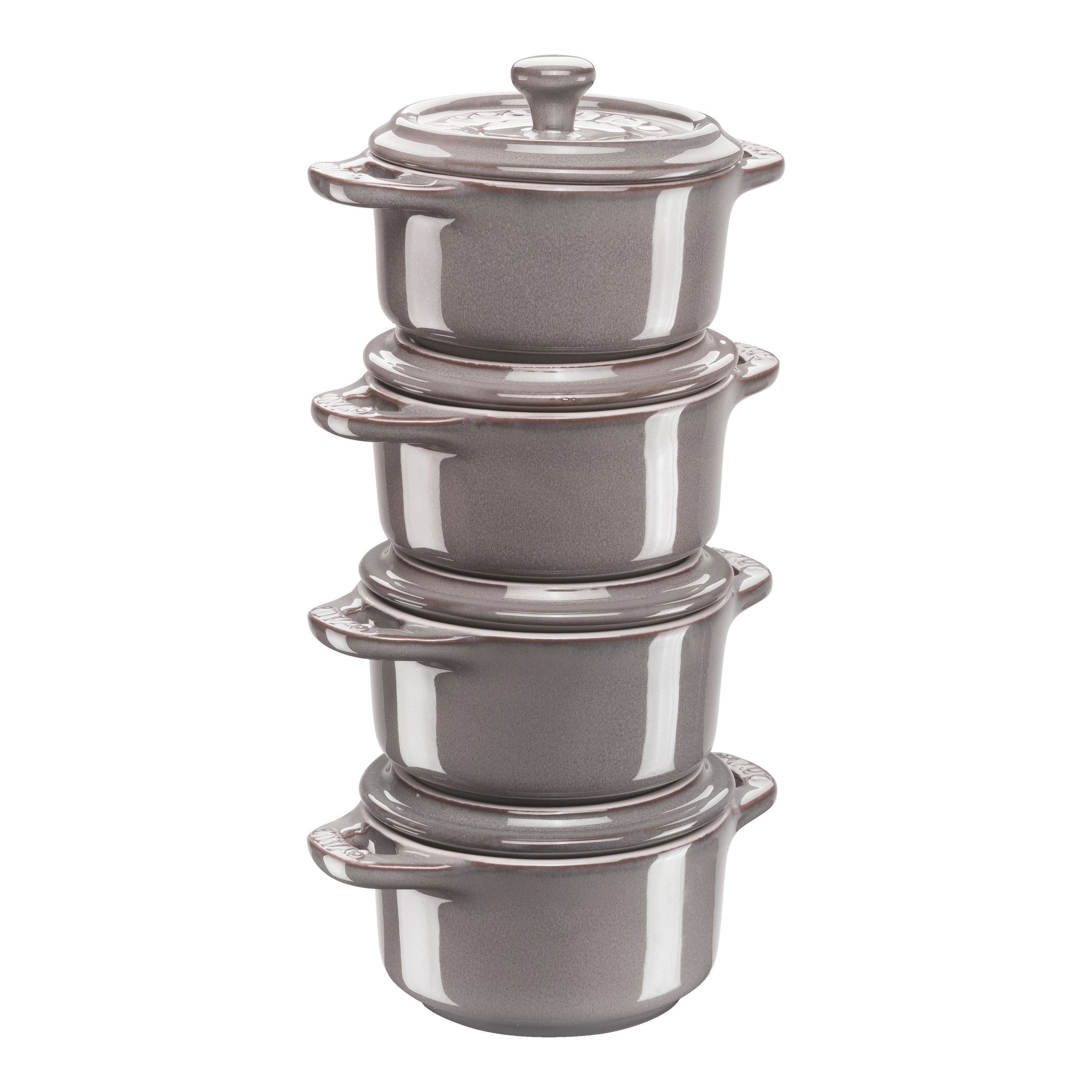 Ugnsform 10 cm, set i 4 delar, grå, keramik, Staub