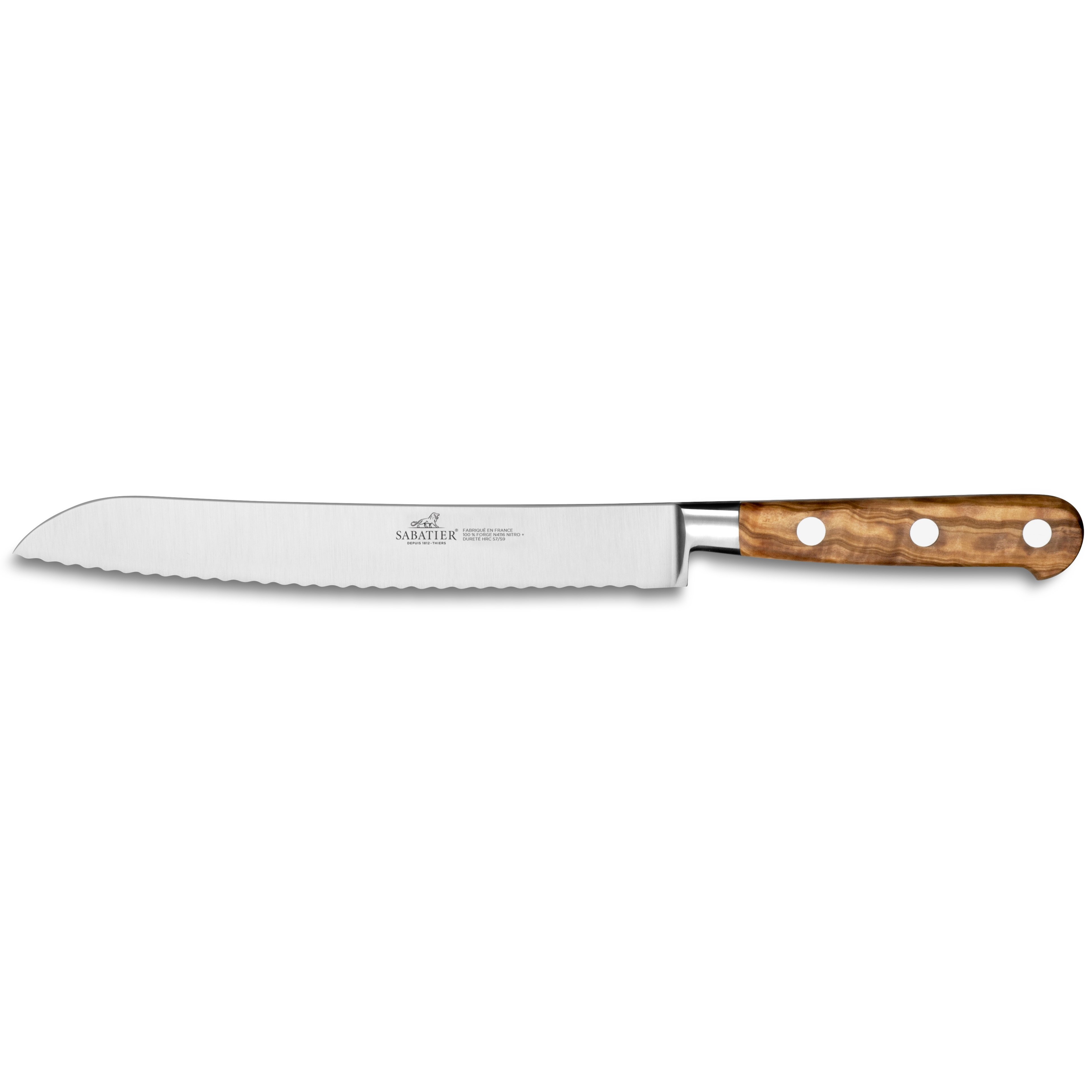 Bakverkskniv PROVENCAO 20 cm, nitar i rostfritt stål, brun, Lion Sabatier