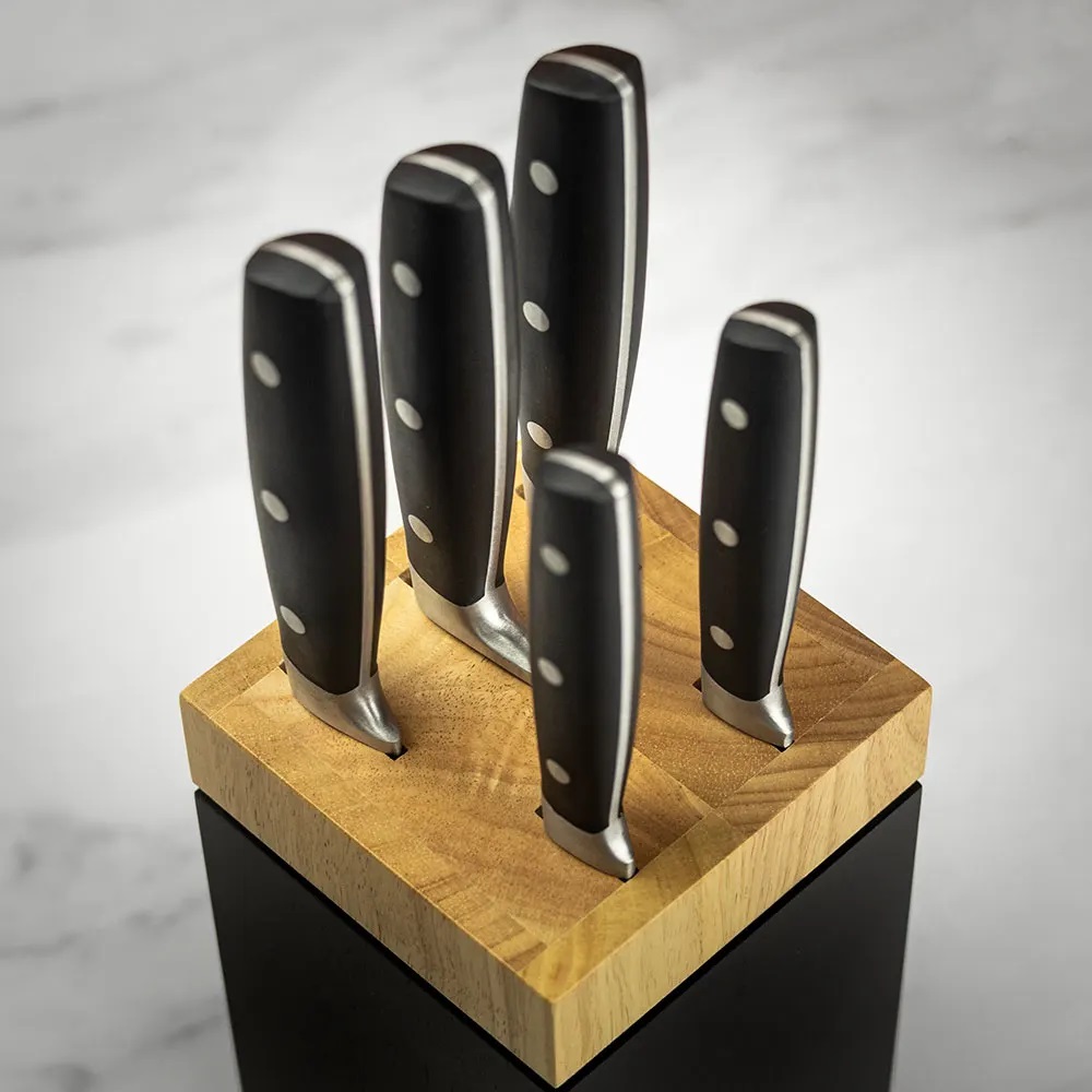 Knivblock SEATTLE, med JANUS-knivar, set om 6, Lion Sabatier