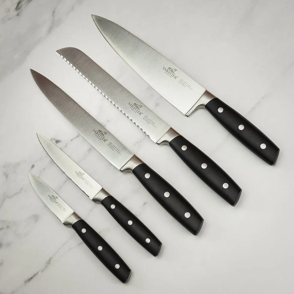 Knivblock SEATTLE, med JANUS-knivar, set om 6, Lion Sabatier