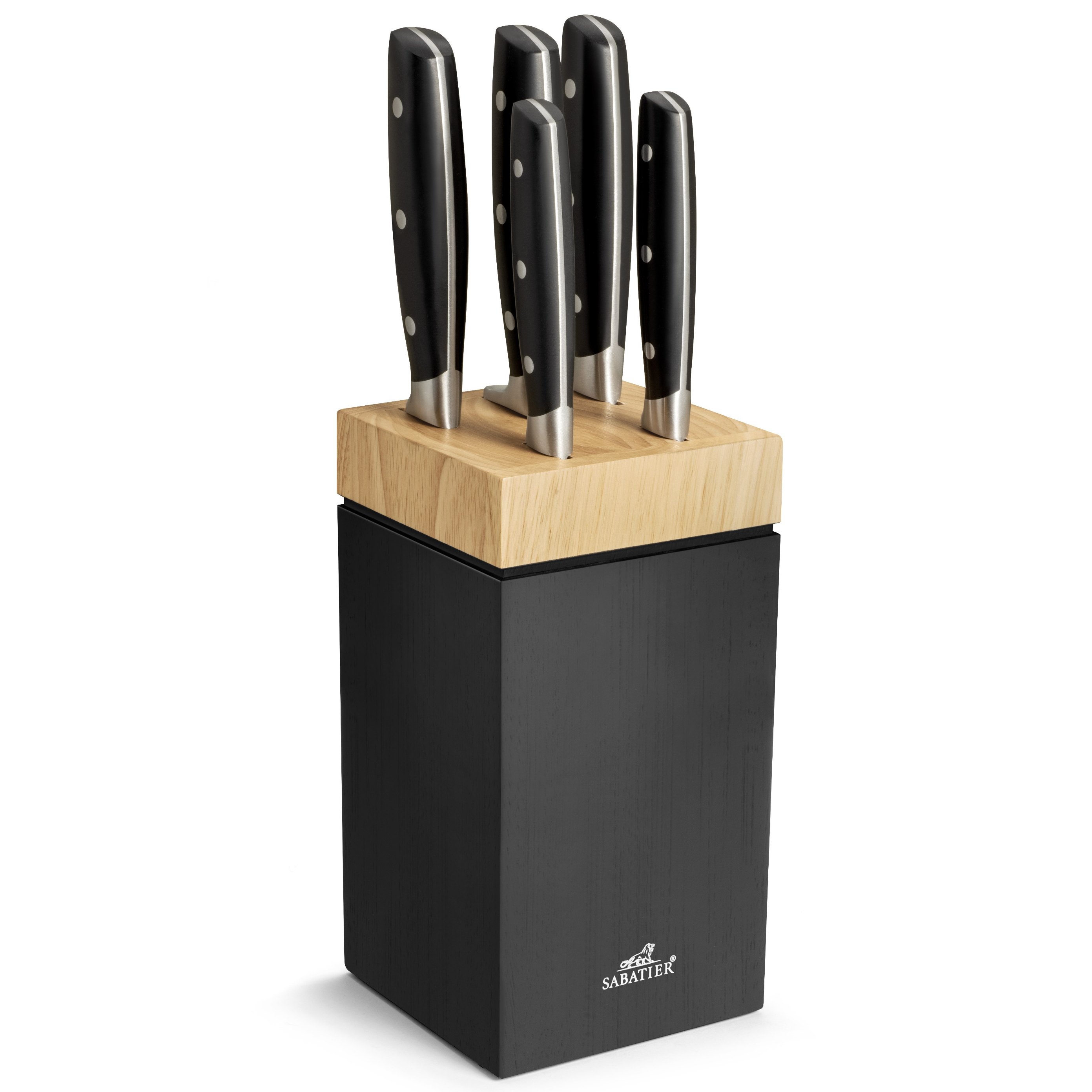 Knivblock SEATTLE, med JANUS-knivar, set om 6, Lion Sabatier