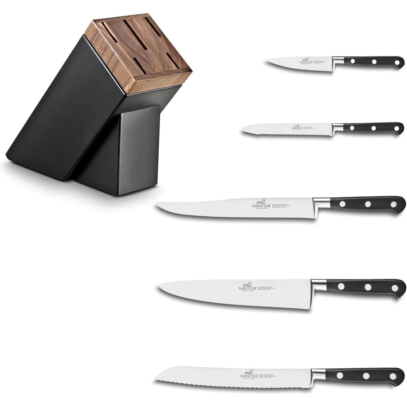 Knivblock SARLAT, med IDÉAL-knivar, set om 6, Lion Sabatier