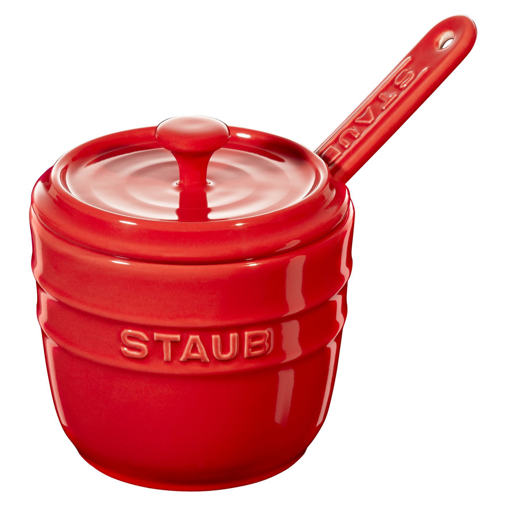 Sockerskål 250 ml, röd, keramik, Staub
