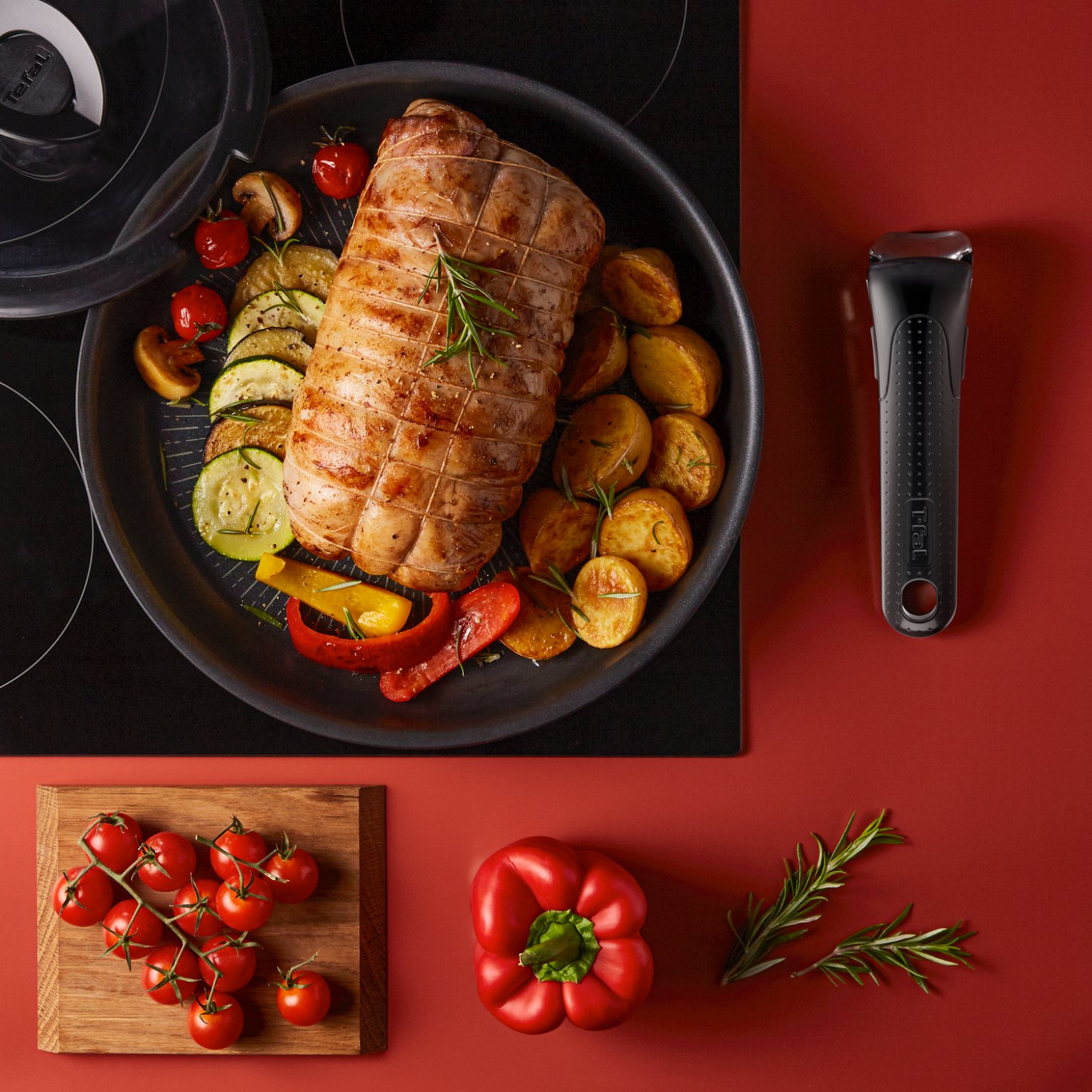 Set med stekpannor INGENIO UNLIMITED L7639032, set i 3, svart, aluminium, Tefal