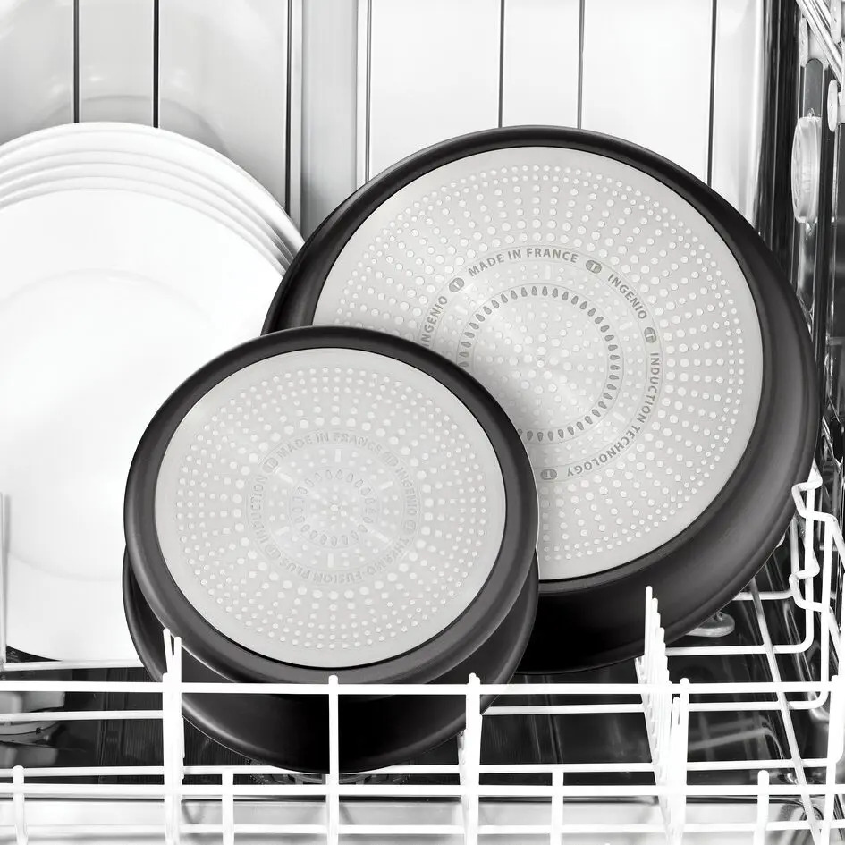 Set med stekpannor INGENIO UNLIMITED L7639032, set i 3, svart, aluminium, Tefal