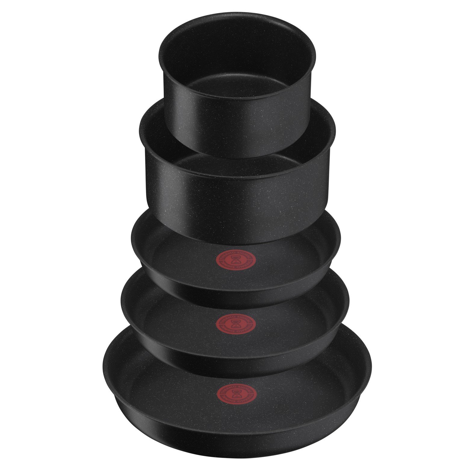 Kastrullset INGENIO BLACK STONE L3998802, set i 8, svart, aluminium, Tefal
