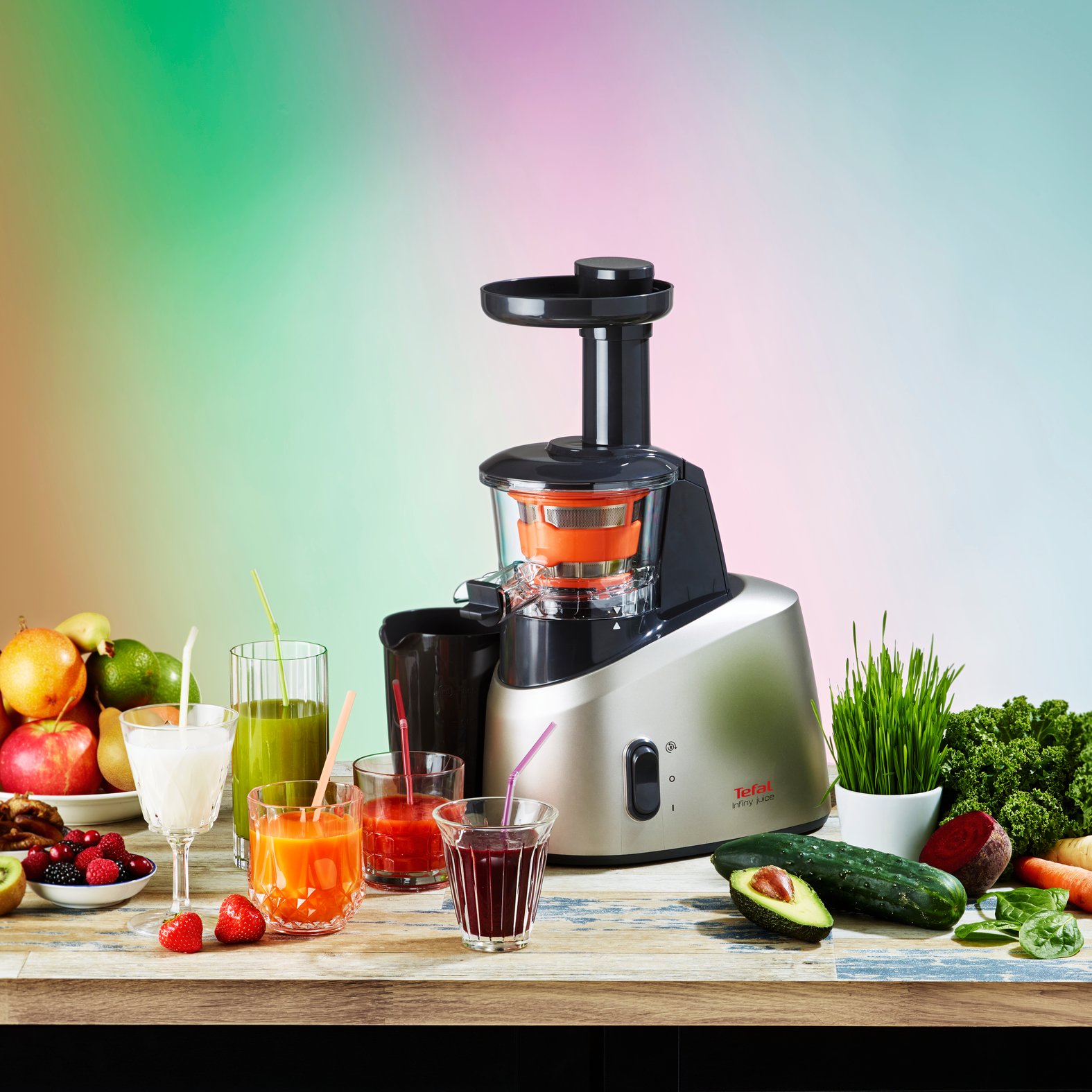 Elektrisk juicepress INFINY JUICE ZC255B38, silver, plast, Tefal
