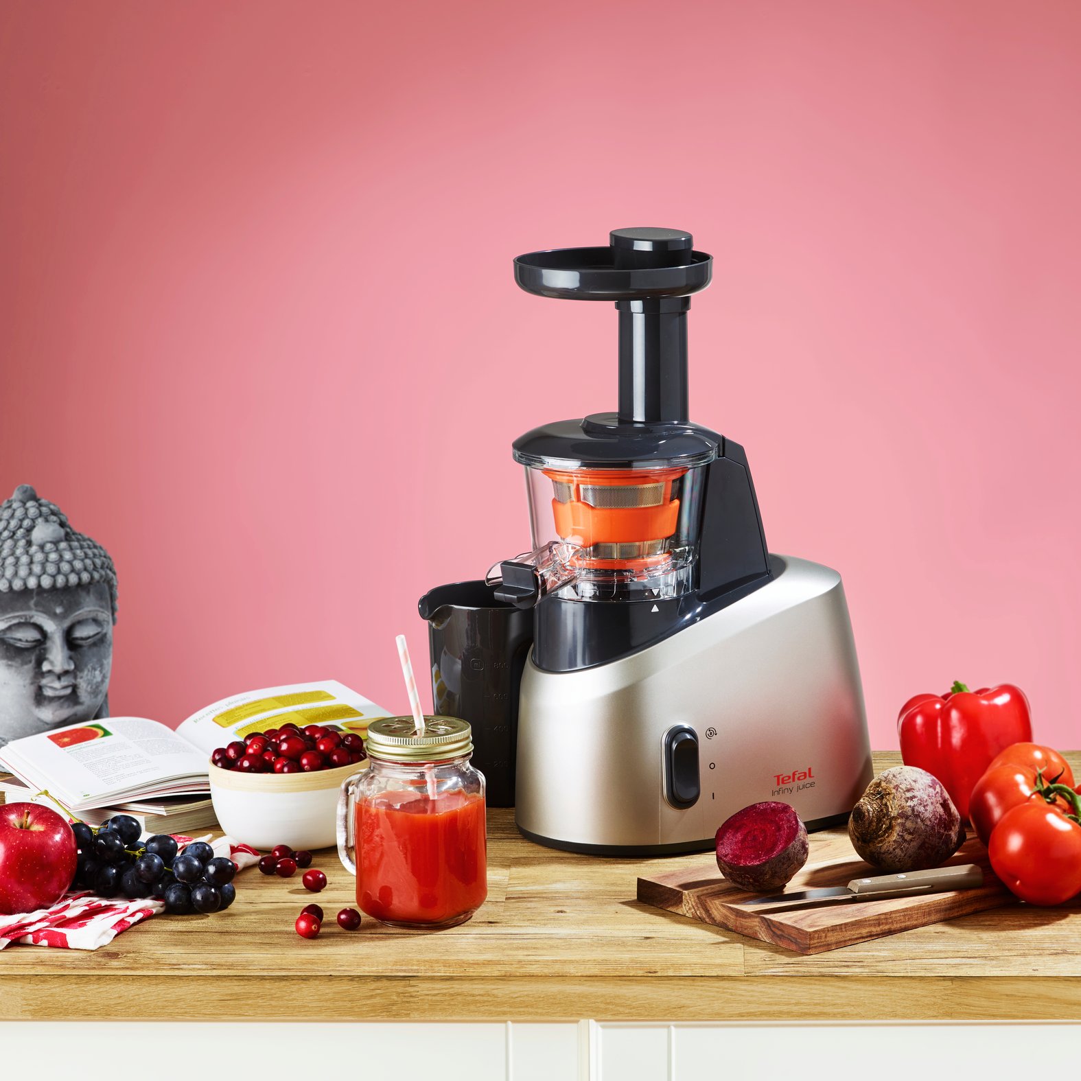 Elektrisk juicepress INFINY JUICE ZC255B38, silver, plast, Tefal