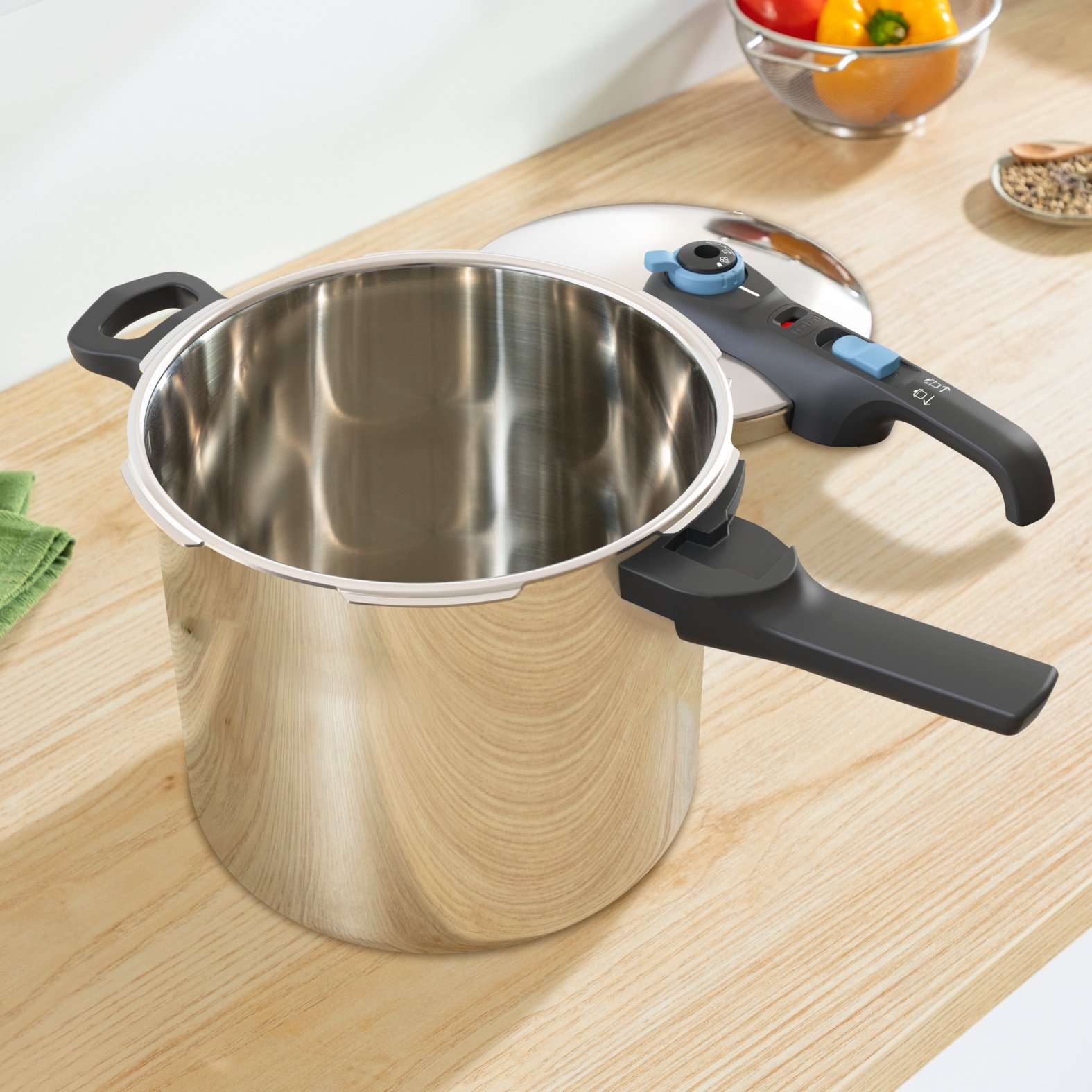 Tryckkokare SECURE TRENDY P2584401 8 l, rostfritt stål, Tefal