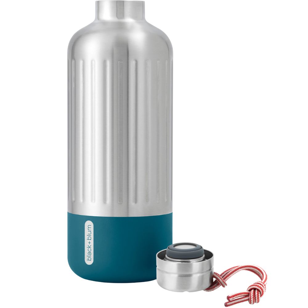 Vattenflaska EXPLORER 850 ml, marin, rostfritt stål, Black+Blum