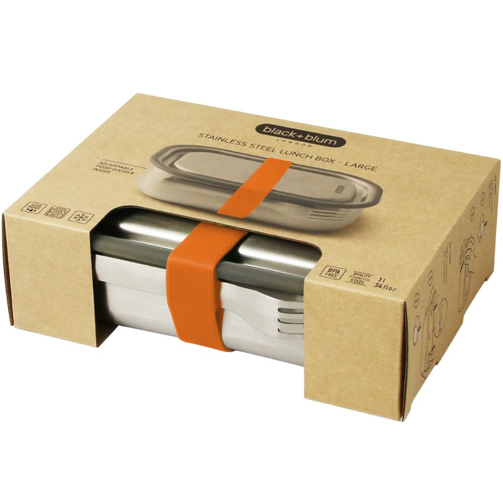 Lunchlåda 1 l, orange, rostfritt stål, Black+Blum