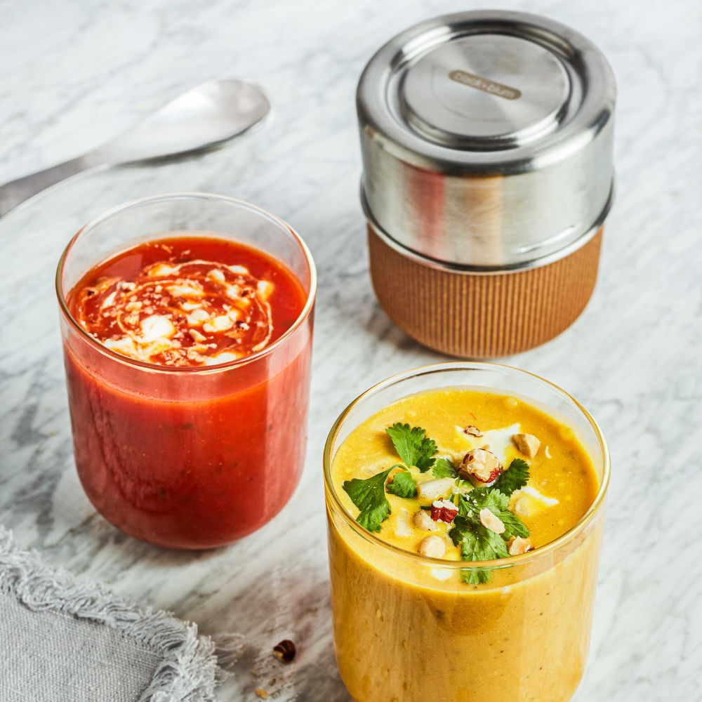 Lunchlåda 450 ml, mandel, glas, Black+Blum