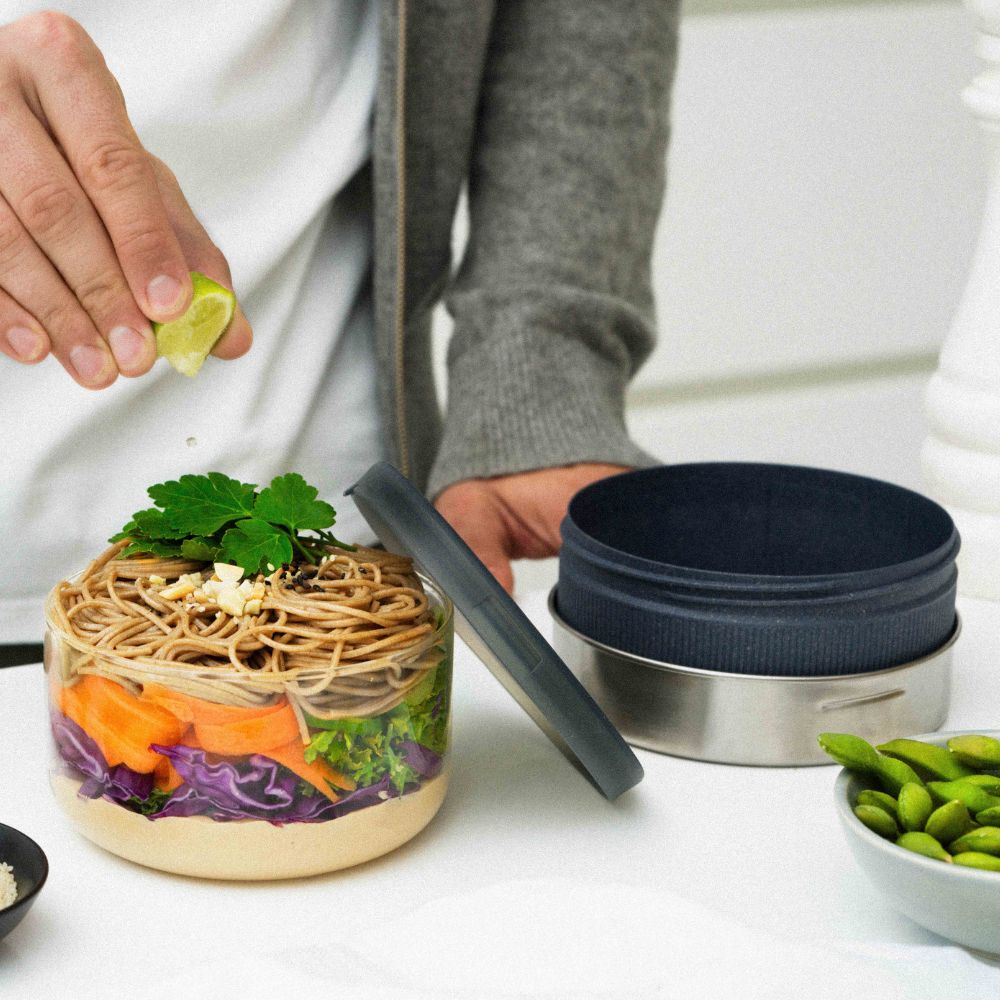 Lunchlåda 750 ml, grå, glas, Black+Blum