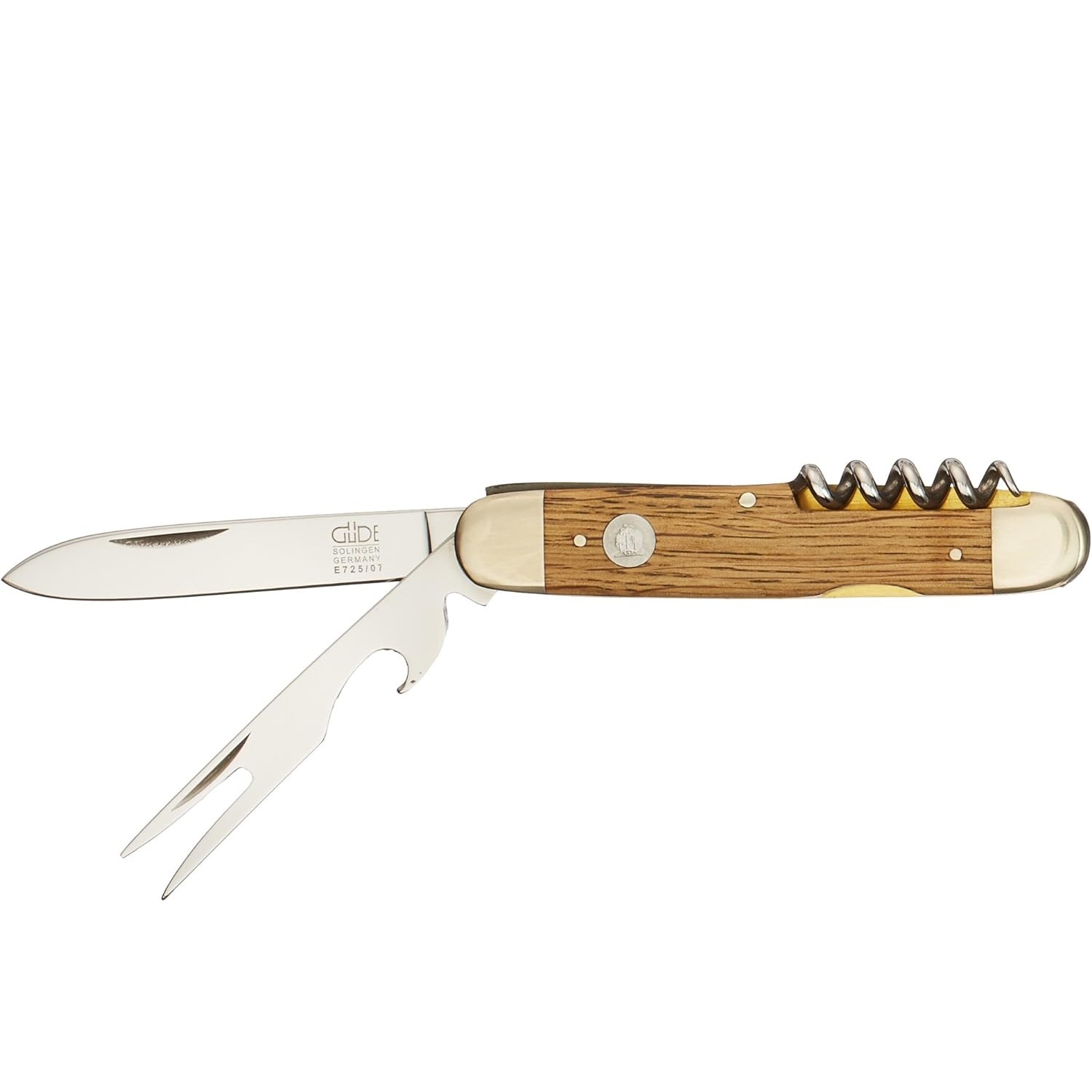 210970 kapesni nuz alpha oak 7 cm s vidlickou hneda gude solingen