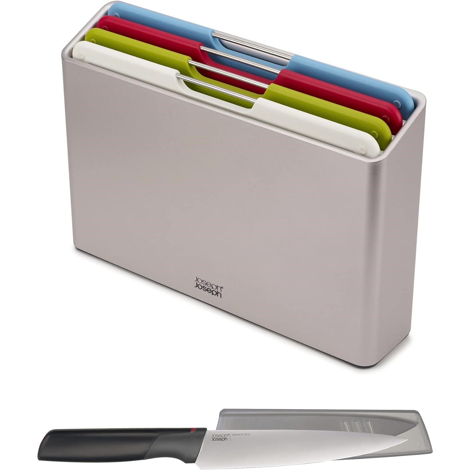 Skärbräda FOLIO 98995 30 x 20 cm, set i 4 delar + kökskniv, plast, Joseph Joseph
