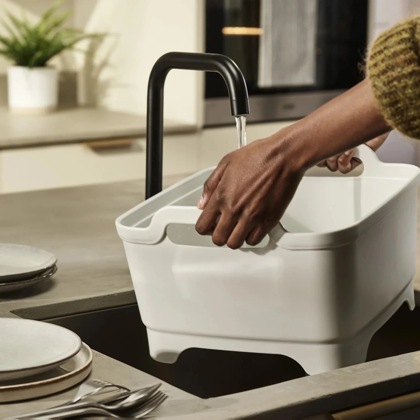 Diskbalja WASH&DRAIN 851648 gräddvit, plast, Joseph Joseph
