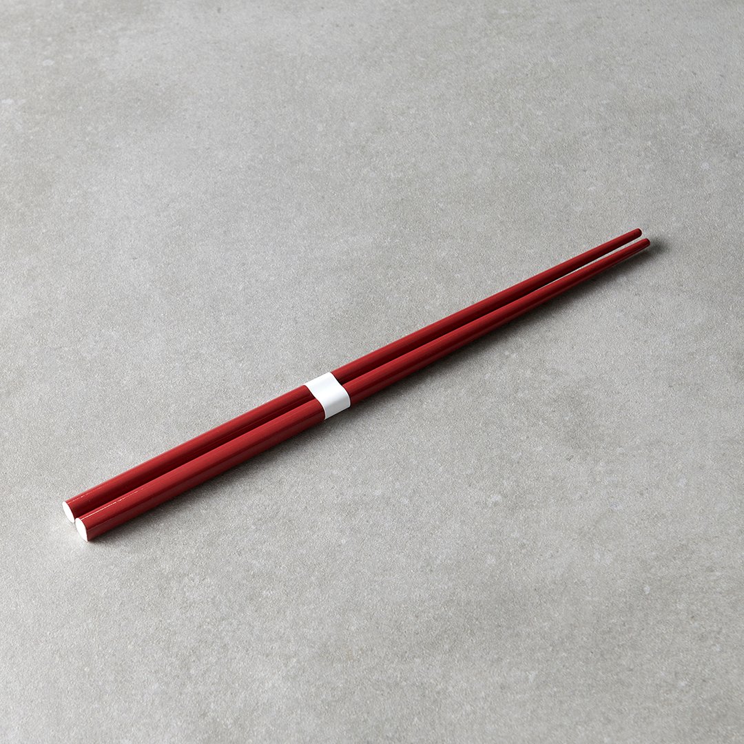 Chopsticks 22,5 cm, mörk röd / vit, bambu, MIJ