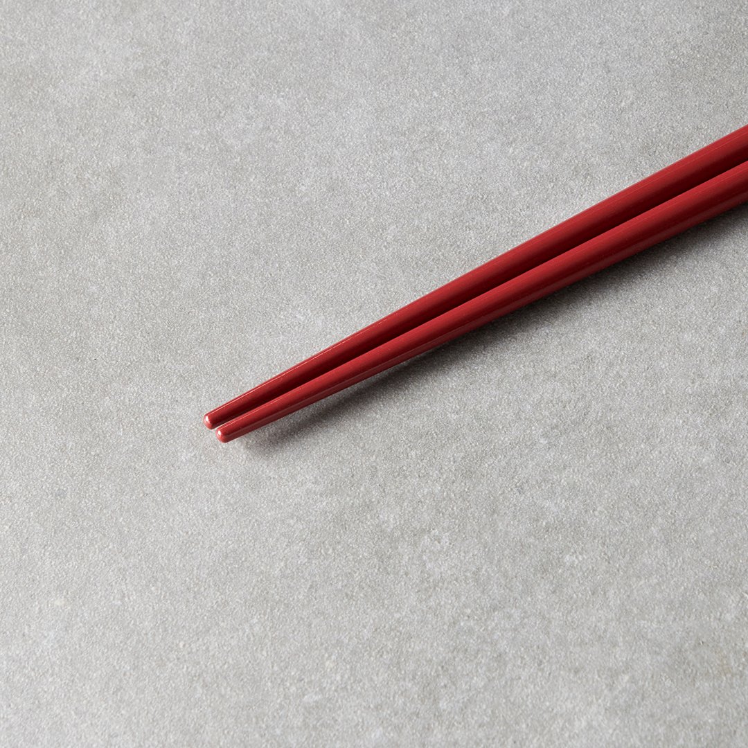 Chopsticks 22,5 cm, mörk röd / vit, bambu, MIJ